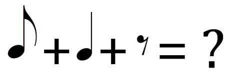 eighth note plus quarter note plus eighth rest