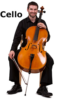 A man playing a cello