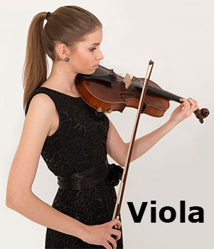 A girl playing a viola