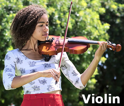 A girl playing a violin