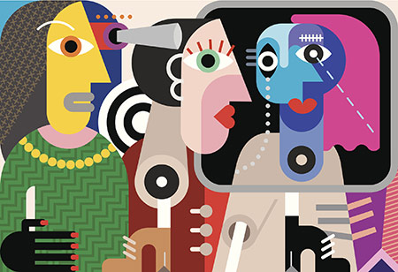 graphic abstract of people