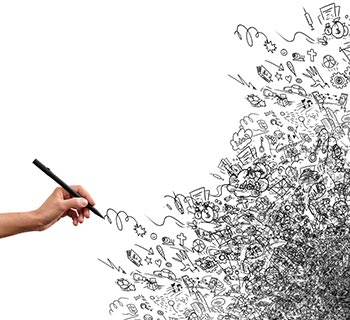 hand drawing black and white doodles