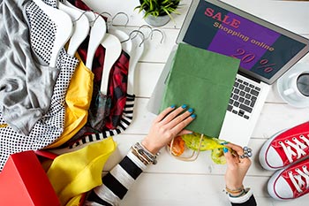 colorful clothes and desk