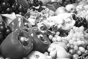 food still life photo in black and white