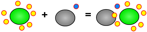 an atom with 7 valence electrons plus an atom with one valence electron equals an ionic bond between the two atoms. The first atom now has 8 valence electrons - having stolen the one valence electron from the other atom - and the other atom